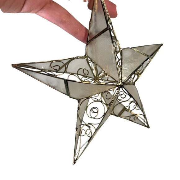 Vintage Capiz Shell Star Violin Christmas Holiday Ornament Lot - Picture 8 of 16